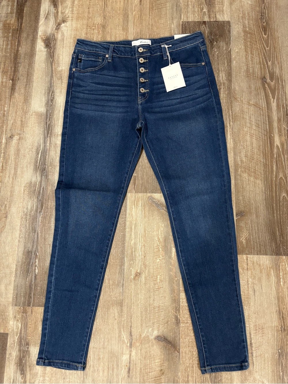 KanCan Dark Blue Skinny Jeans with Button Fly